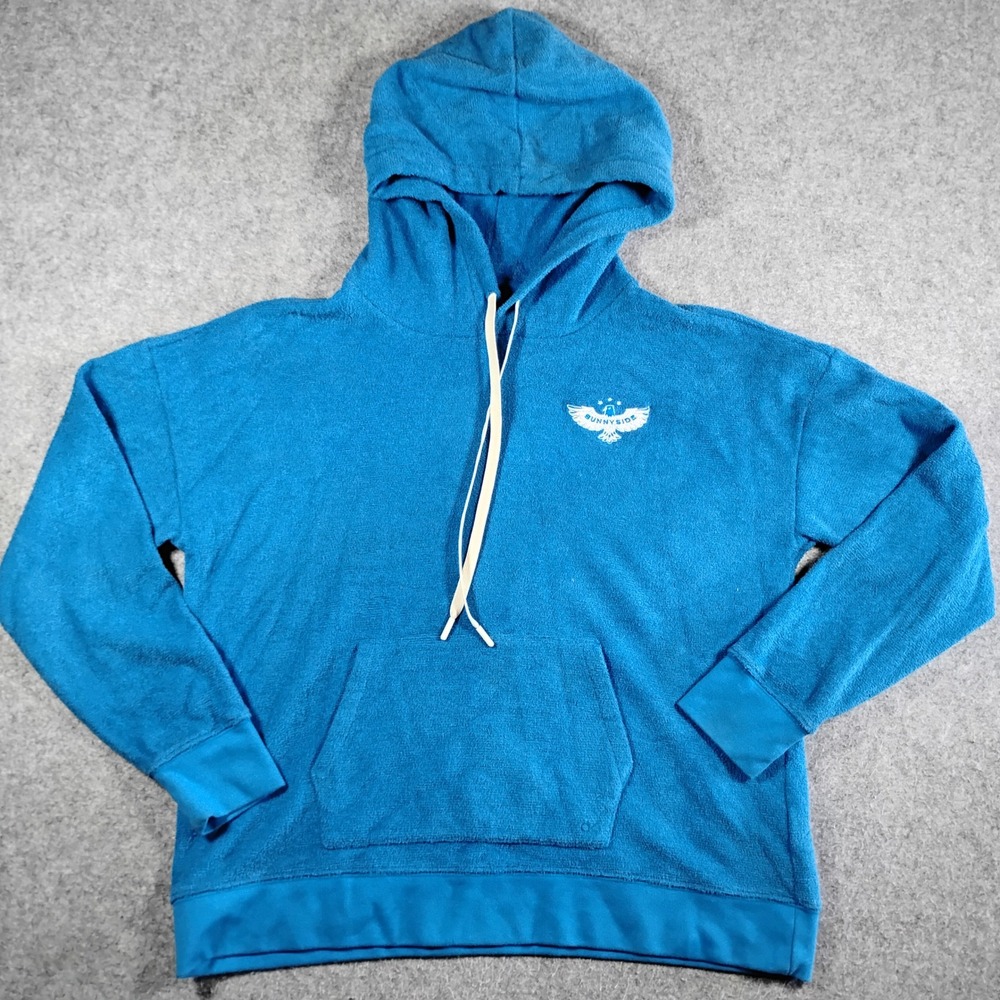 Outerknown Sunnyside Hightide Terry Cloth Hoodie Mens Medium Blue Pullover